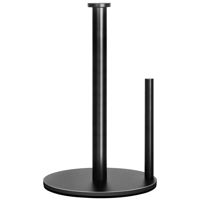 OBODING Paper Towel Holder Countertop, OBODING, Black Kitchen Paper Towel Holder Stand for Kitchen and Bathroom Organization, Stainless Steel Paper Towel Holders for Standard and Large Rolls (Matte Black) - Image 1
